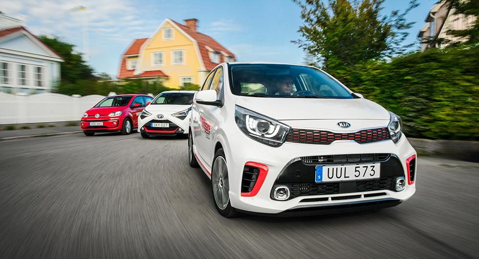Ljustest: Kia Picanto, Toyota Aygo, Volkswagen Up (2018)