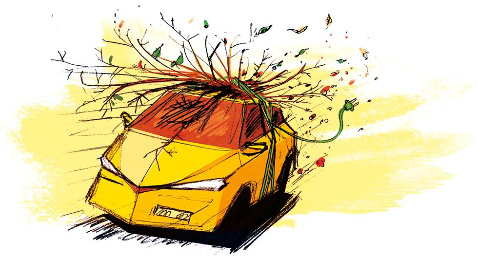 Frågeställaren söker en elbil med dragkapacitet. Illustration: Johan Isaksson.