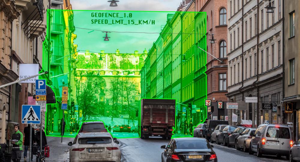 Inhägnaden finns endast i det digitala men kan automatiskt styra hastigheten på trafiken inom ett visst område.
(Illustration: Niklas Carle).