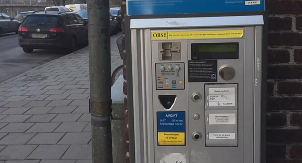P-automat modell äldre, men ändå utan myntspringa.