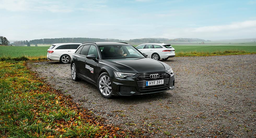 Ljustest: Audi A6 Avant, Jaguar XF Sportbrake, Mercedes-Benz E-klass kombi (2018)