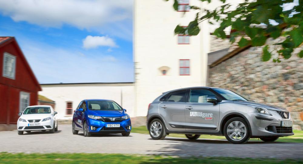 Ljustest: Honda Jazz, Seat Ibiza och Suzuki Baleno (2016)