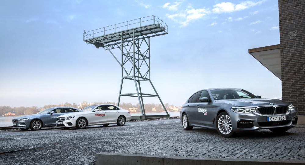 Testvärden: BMW 5-serie, Mercedes E-klass och Volvo S90 (2017)