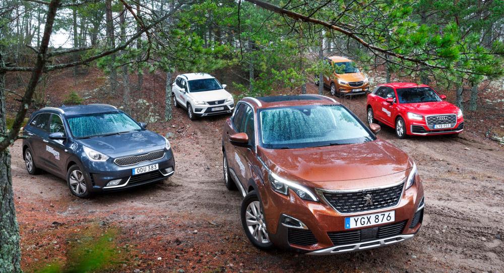 Testvärden: Q2, Niro, Mokka X, 3008 & Ateca (2017)