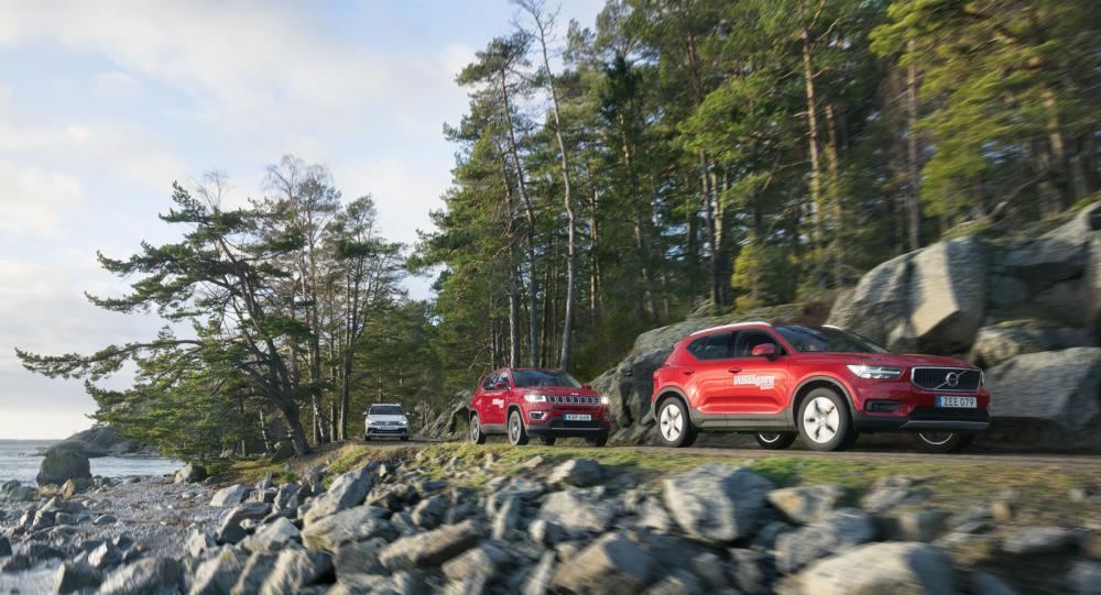 Testvärden: Volvo XC40, Volkswagen Tiguan, Jeep Compass (2018)