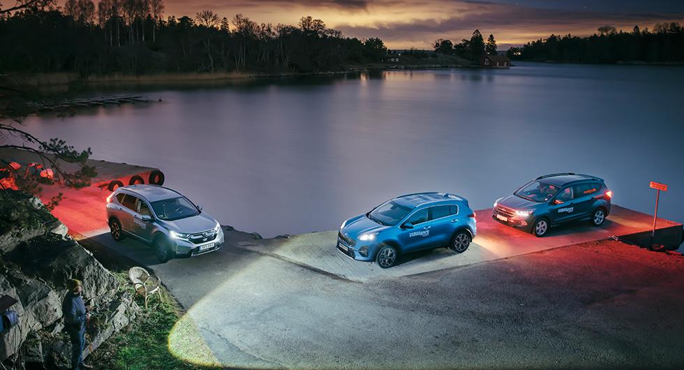 Ljustest: Ford Kuga, Honda CR-V, Kia Sportage (2019)
