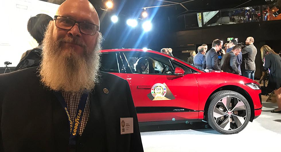 Vi Bilägares Tommy Wahlström, medlem av Årets Bil-juryn var på plats när Jaguar I-Pace utsågs till Car of the Year 2019.