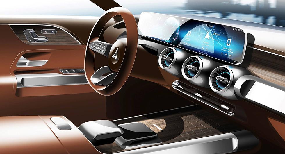 Mercedes visar insidan av GLB