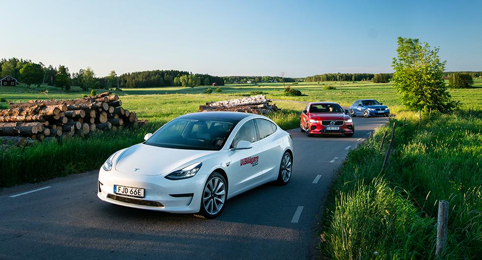 Ljustest: BMW 3-serie, Tesla Model 3, Volvo S60 (2019)