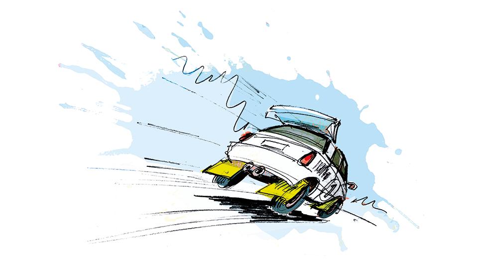 Med alla skador som uppstått efter att stänklappar inte längre blivit ett krav borde vi kräva att de återinförs, tycker frågeställaren. Illustration: Johan Isaksson.
