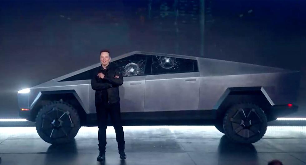 Rutor i kras när Tesla visade Cybertruck