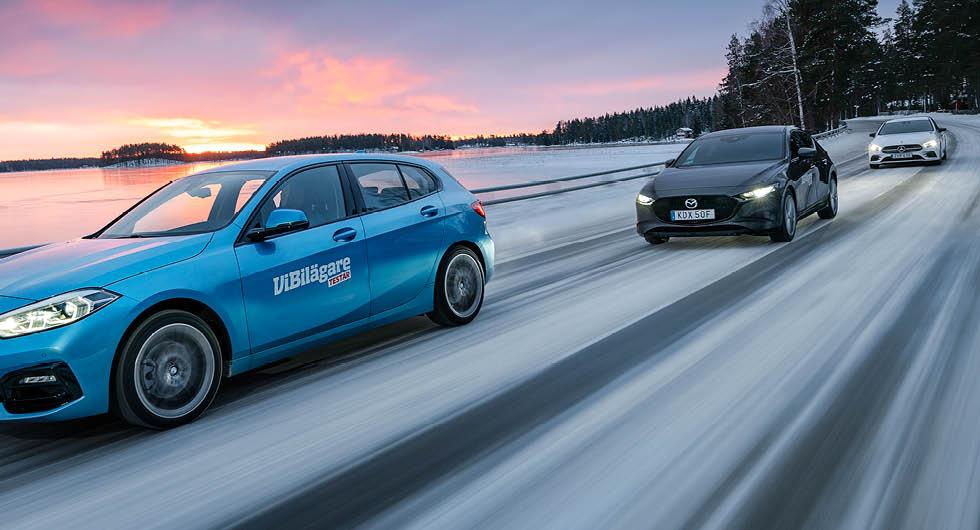 Ljustest: BMW 1-serie, Mazda 3 och Mercedes A-klass (2020)
