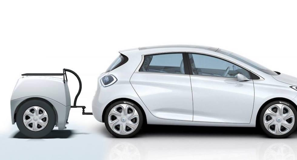 Elbil med ”batterisläp” fördubblar räckvidden