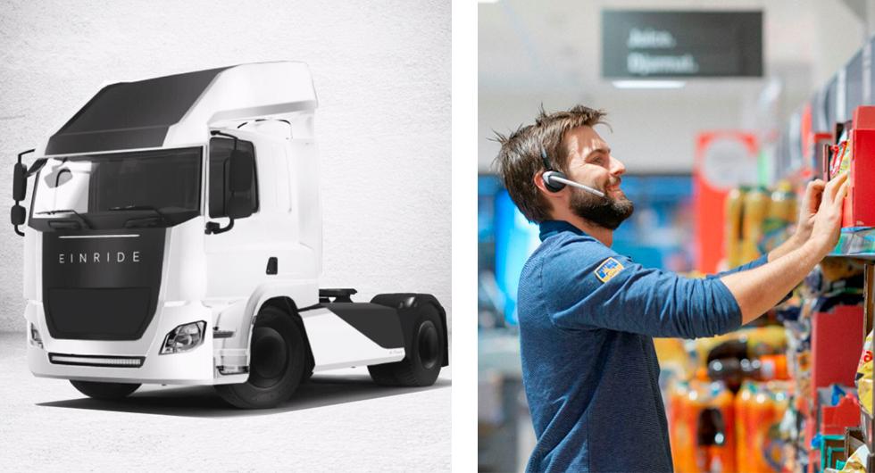 Elektriska lastbilar från Einride fraktar mat åt Lidl