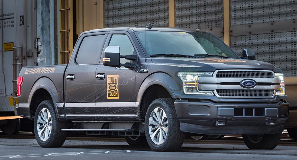 Koncept av Ford F-150 med eldrift.