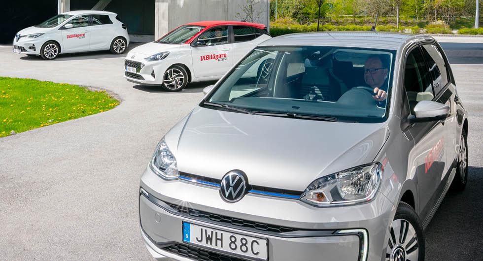 Ljustest: Hyundai i10, Renault Zoe, Volkswagen e-up (2020)