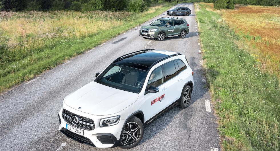 Rosttest: Mercedes GLB, Subaru Forester och Volkswagen Tiguan (2020)