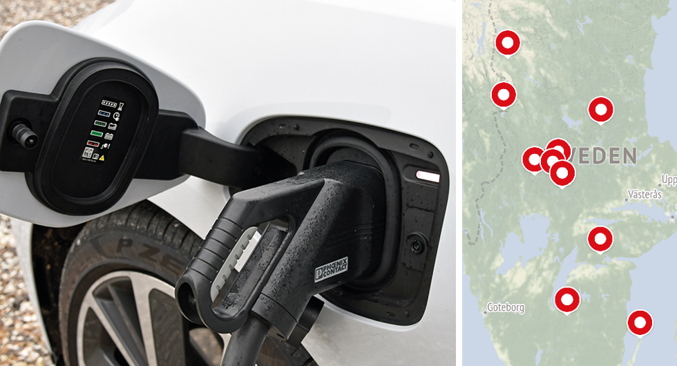 Här hamnar de nya statliga snabbladdarna för elbilar
