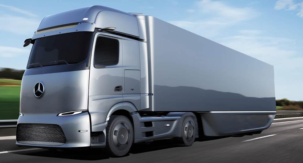 Mercedes vätgaslastbil klarar 100 mil på en tank
