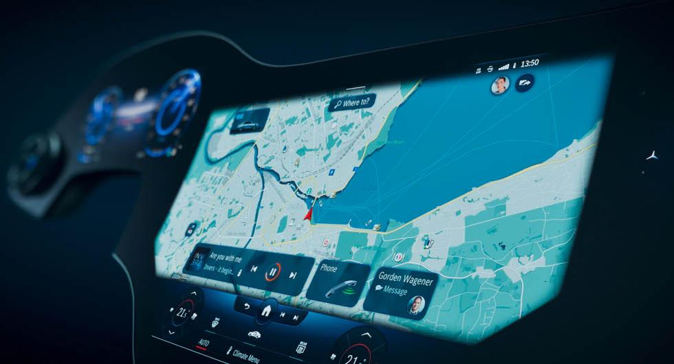 Mercedes visar nya ”hyperskärmen” i elbilsmodellen