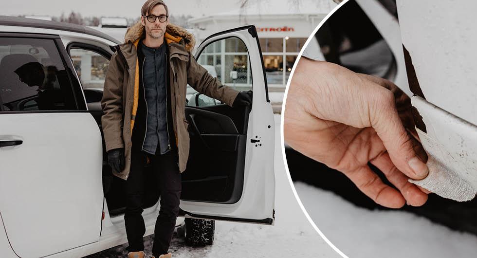Fredrik Petrussons Citroën C4 Grand Picasso har börjat rosta efter bara fyra år.