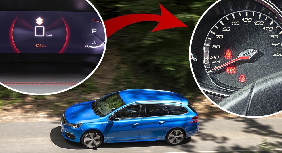 Peugeot 308 ersätter digital hastighetsmätare med analog