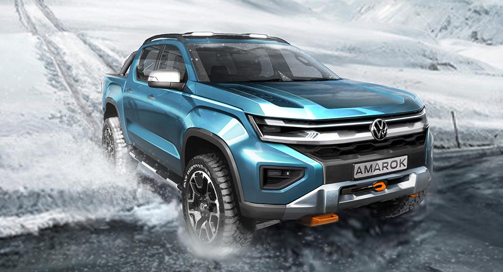 Första skissen på nya Volkswagen Amarok